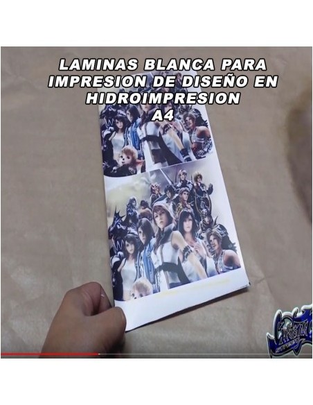LAMINA A4 BLANCA  DE HIDROIMPRESION IMPRESORA CASERA