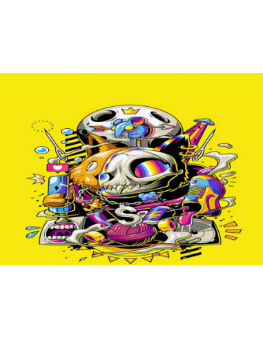 MANGO SKELETON PERSONALIZADO GRAFFITI RANDOM YELLOW