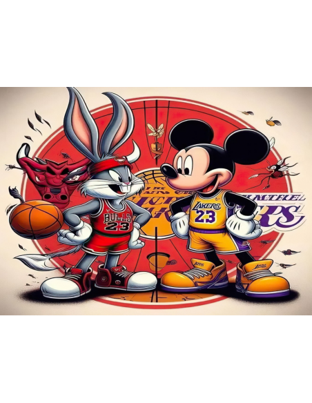 MANGO SKELETON PERSONALIZADO NBA BUGS BUNNY VS MICKEY