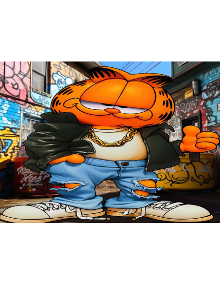 MANGO SKELETON PERSONALIZADO GATO GARFIELD RAPERO