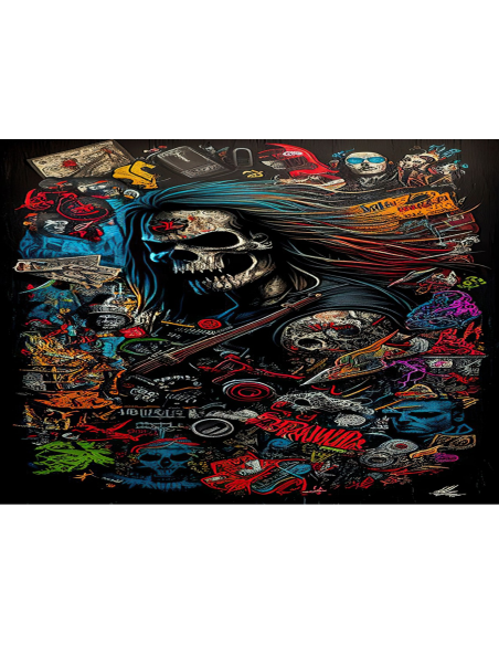 MANGO SKELETON PERSONALIZADO CALAVERA HEAVY ROCK
