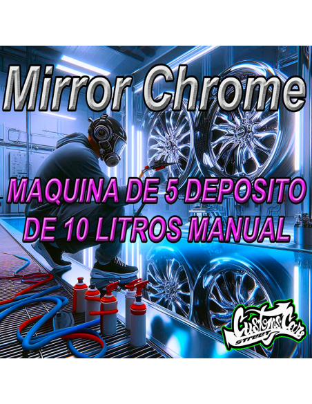 MÁQUINA MANUAL PRESURIZADA CROMADA DE 5 TANQUES 10L