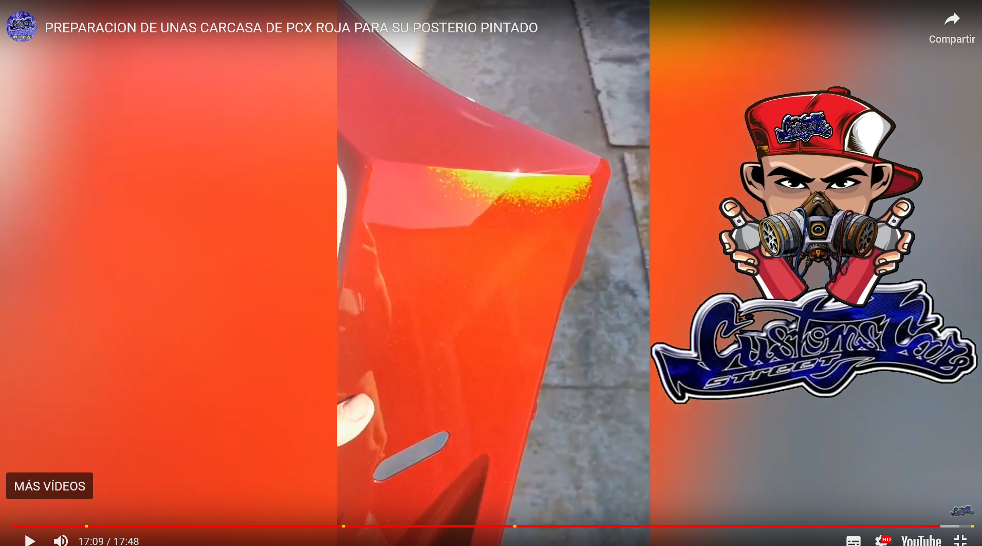 ACABADO PINTURA ROJA PCX HONDA R369 R368